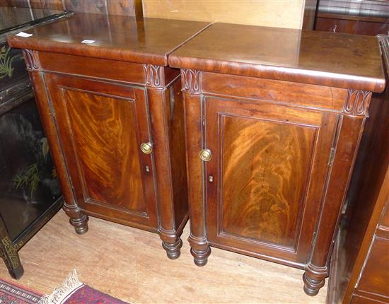 Pr mahogany side cabinets